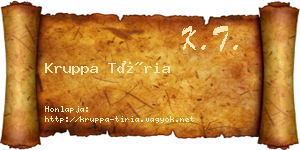 Kruppa Tíria névjegykártya